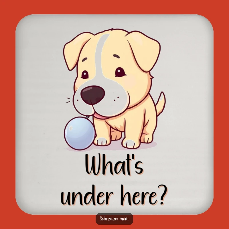 Funny Curious Dog Shiny Object Coaster - Hilarious Drink Protector for Intriguing Homes