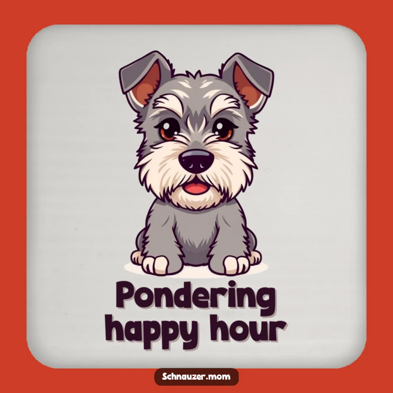 Funny Kawaii Schnauzer Coaster: Curious Brows, Playful Protection