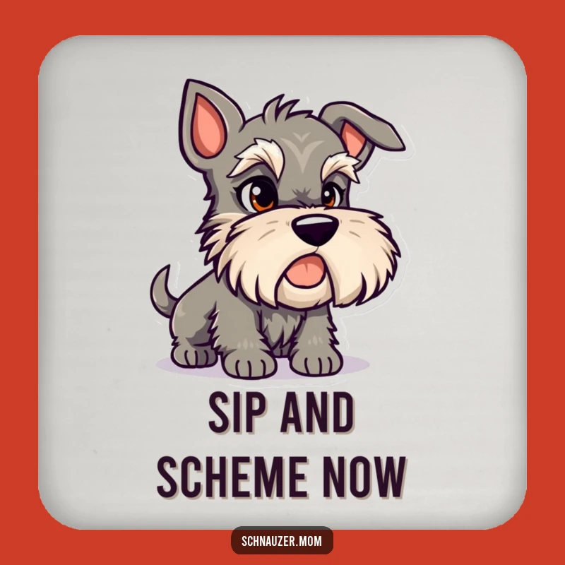 Funny Mischievous Schnauzer Coaster: Protect Surfaces with Canine Charm!