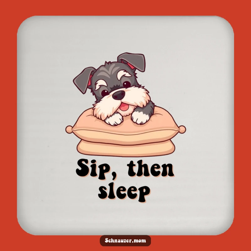 Funny Schnauzer Sigh Coaster Set: Protect Surfaces with Doggy Comfort - Great Gift