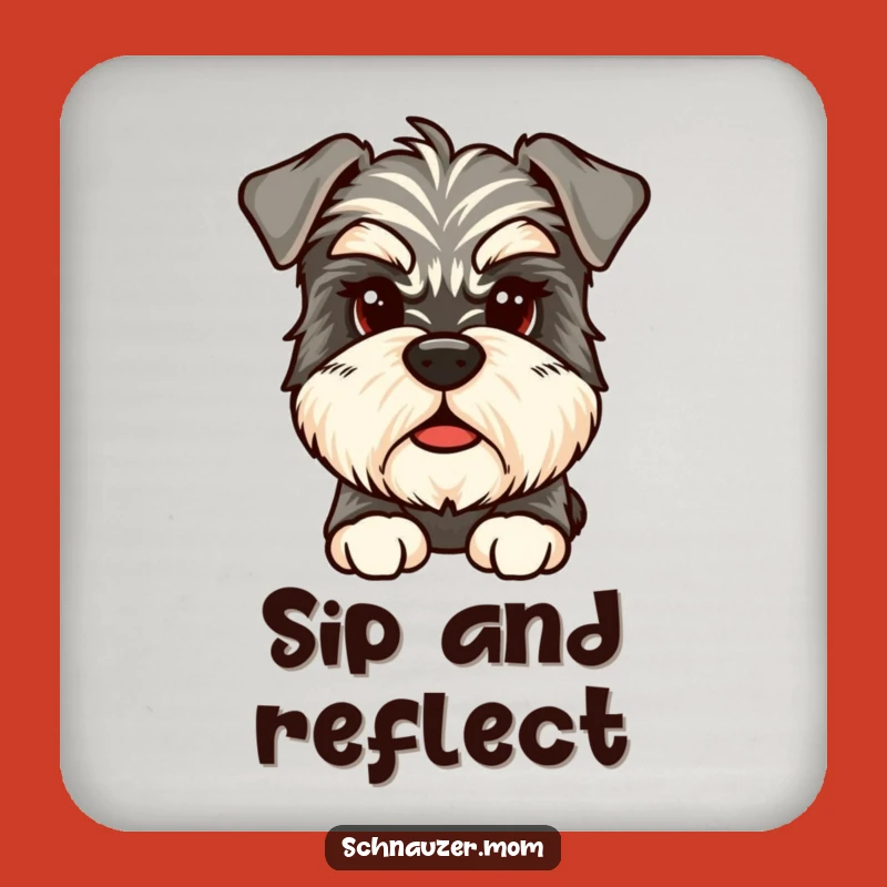 Funny Schnauzer Coasters: Protect Surfaces with Thought, Perfect Funny Gift Set