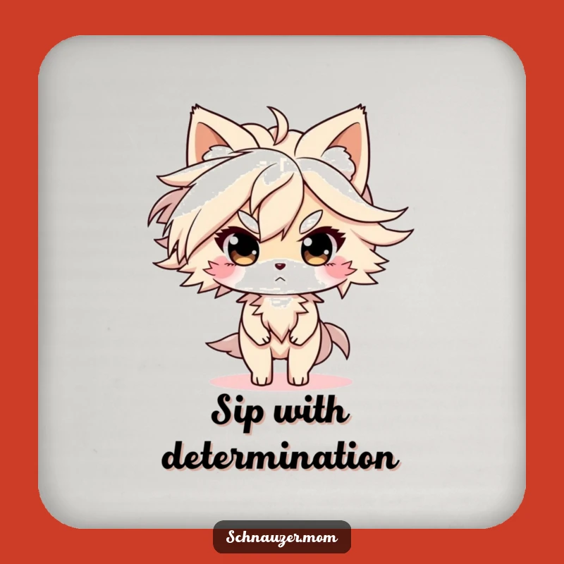 Funny Drink Coaster Set: Determined Windblown Character, Perfect Bar Accessory Gift