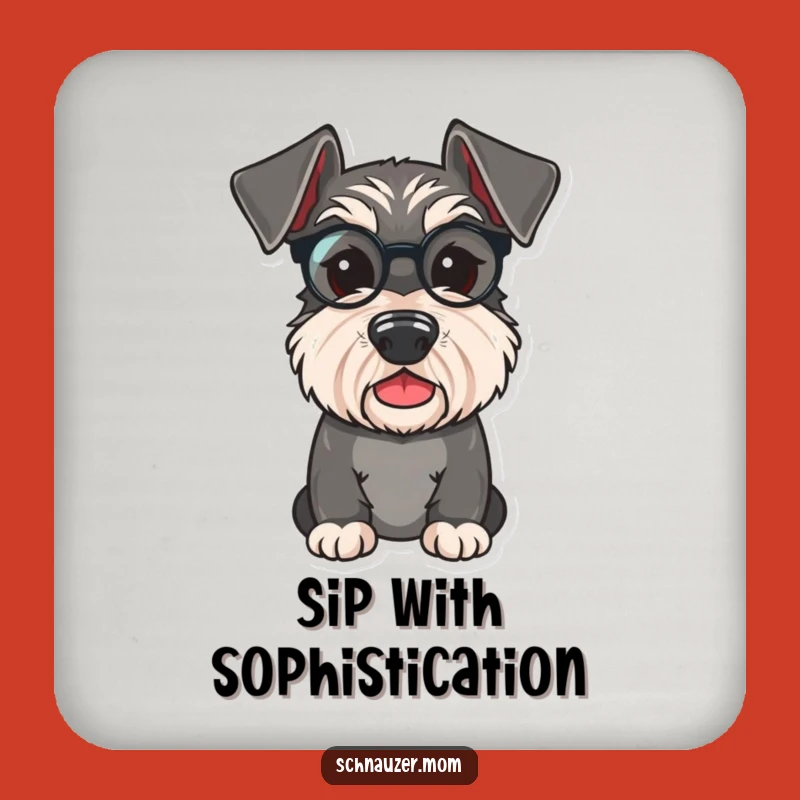 Funny Schnauzer Monocle Coaster - Protect Surfaces with Elegance