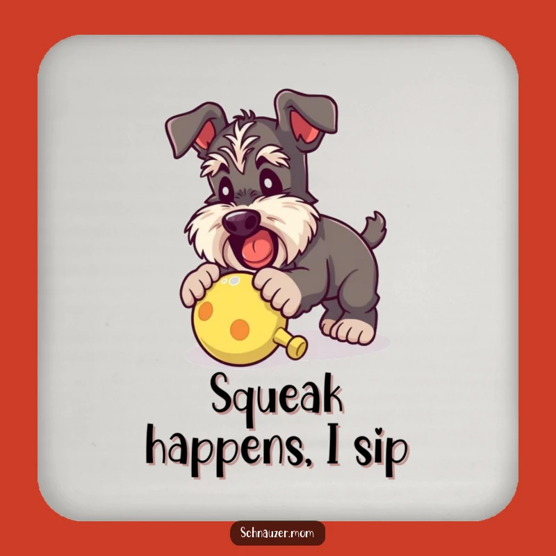 Funny Schnauzer Lady Toy Coaster Set: Playful Table Protection Gift