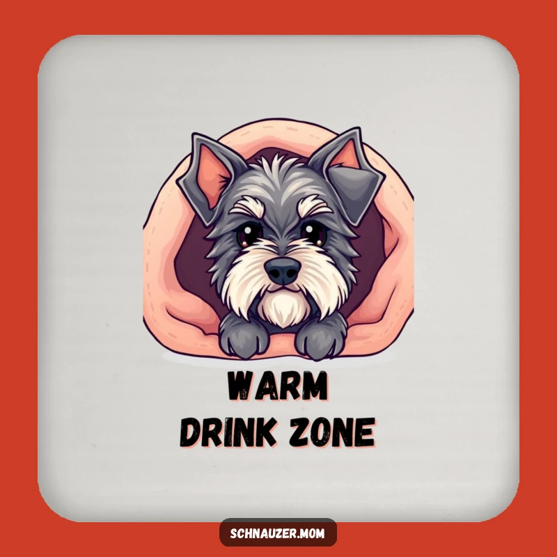 Funny Kawaii Schnauzer Coasters - Cozy Blanket Peek Drink Set Gift