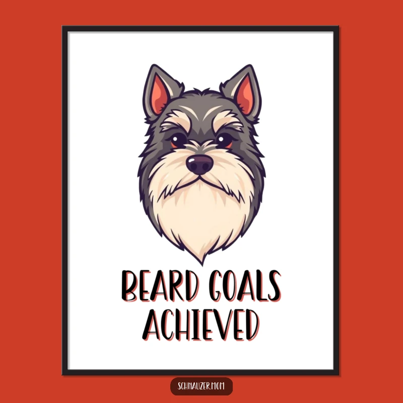 Funny Kawaii Schnauzer Beard Poster - Stylish Dog Wall Art