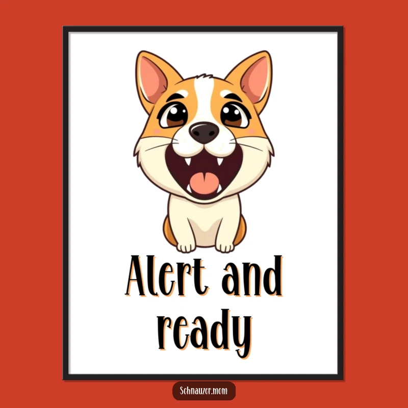 Funny Alert Dog Bark Poster - Hilarious Wall Art Gift for Watchful Homes