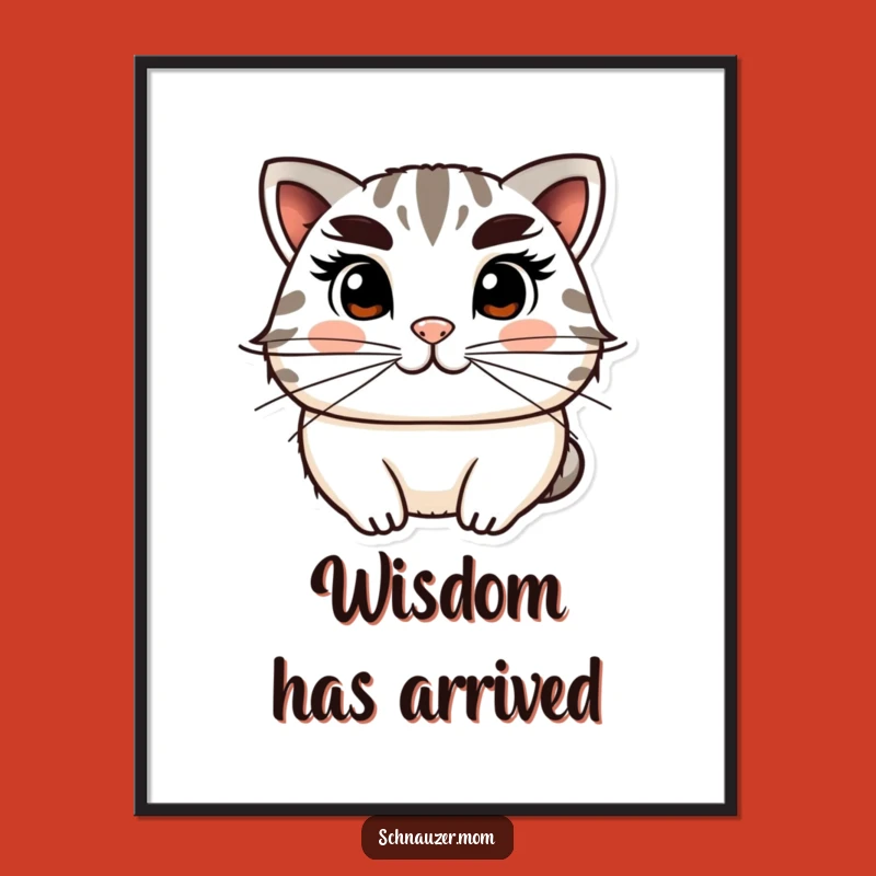 Funny Poster: Distinguished Character Art with Bushy Eyebrows, Humorous Wall Decor Gift
