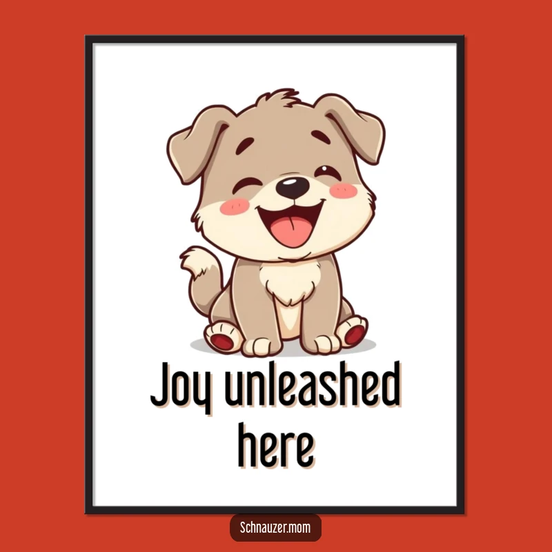 Funny Poster: Playful Barking Character Art, Humorous Wall Decor Gift