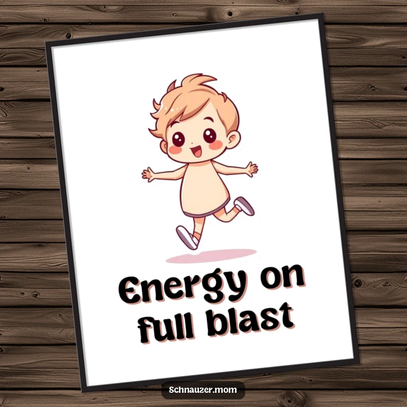 Funny Poster: Character prancing with a confident, energetic gait, captured in dynamic art, bringing motivation and humor to any wall, a delightful funny gift.