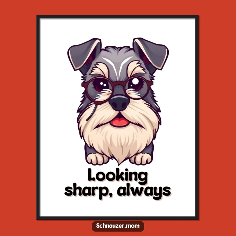 Funny Schnauzer Monocle Poster - Sophisticated Dog Wall Art Gift