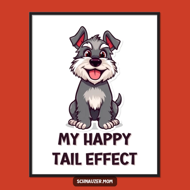 Funny Happy Schnauzer Poster: Bring Joyful Dog Art to Your Walls!