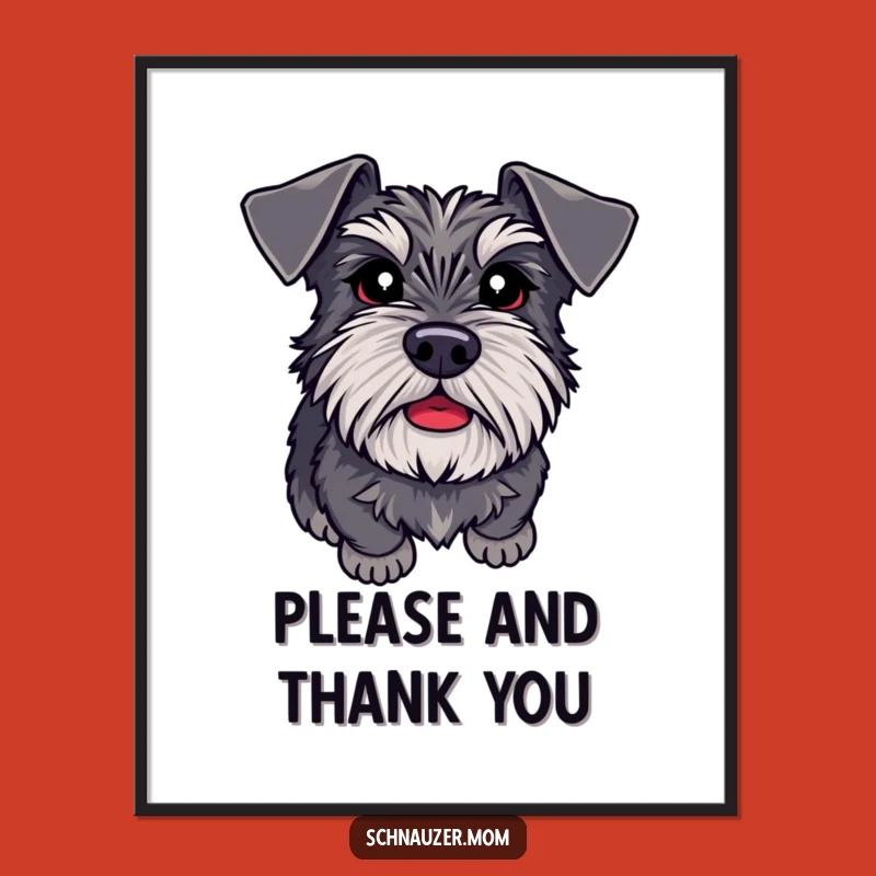 Funny Schnauzer Adoring Eyes Poster: Heartwarming Dog Art for Devoted Owners