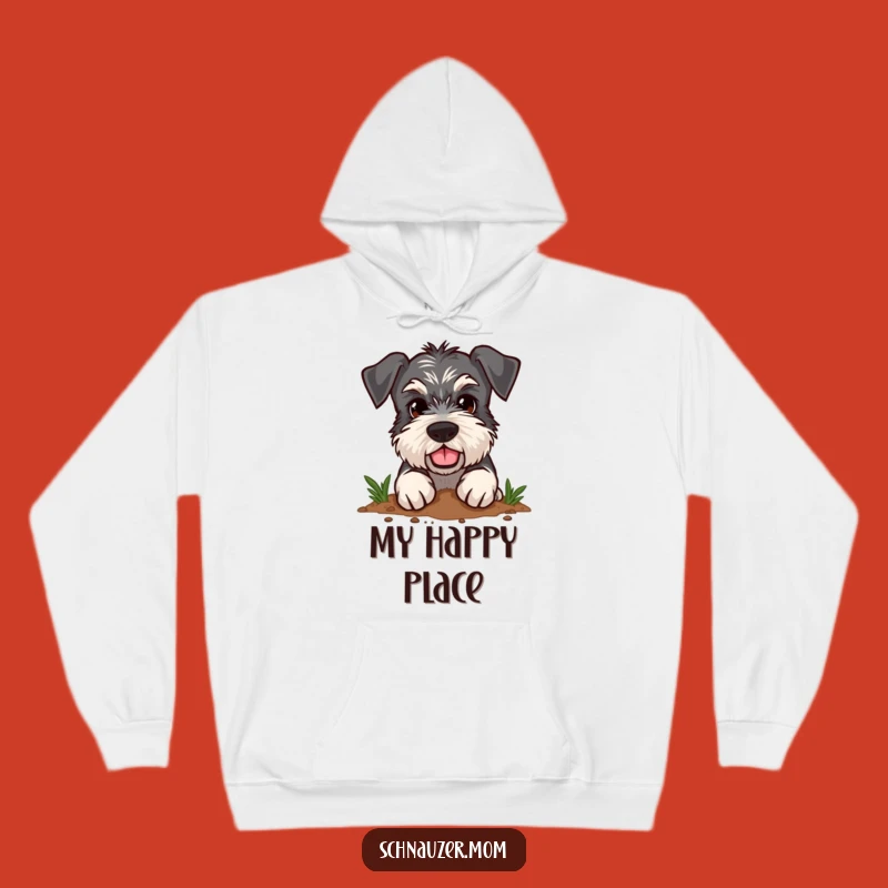 Cozy Funny Schnauzer Hoodie - Determined Digger - Warm Dog Gift