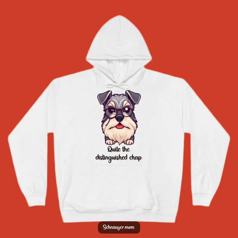 Cozy Funny Schnauzer Monocle Hoodie - Sophisticated Dog Comfort Gift