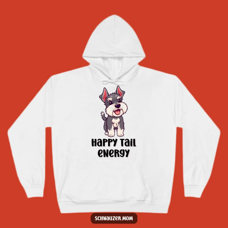 Cozy Funny Schnauzer Wagging Tail Hoodie - Warmth and Happy Vibes