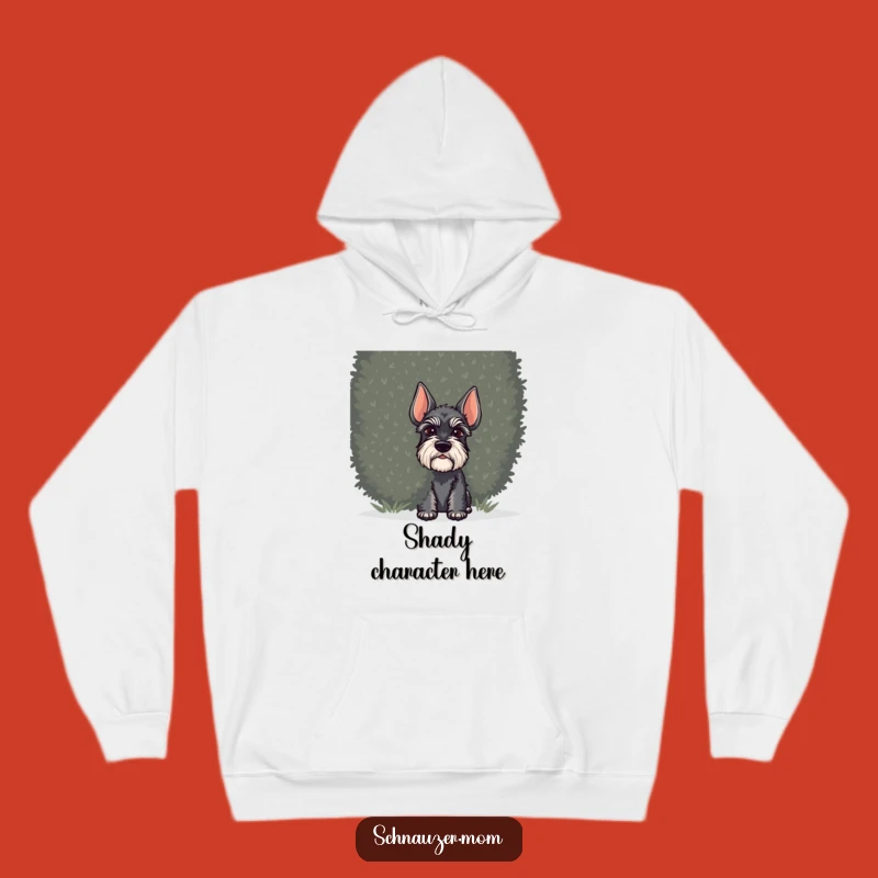 Funny Schnauzer Hoodie: Cozy Shrub Peeker, Secret Agent Style