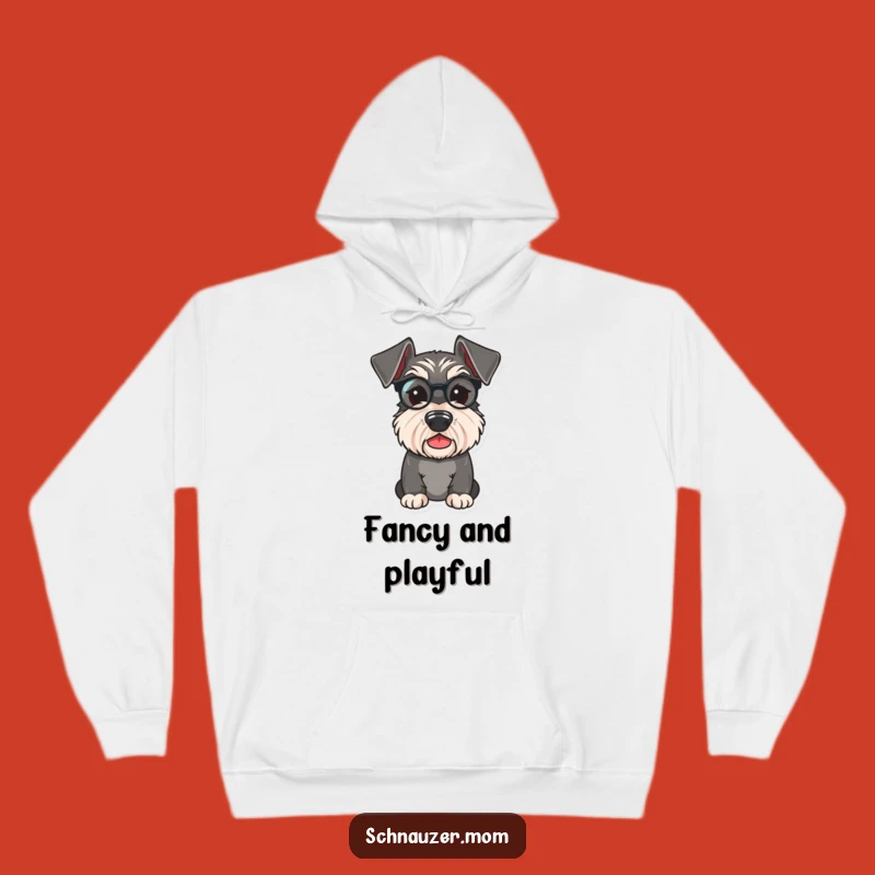 Funny Schnauzer Monocle Hoodie - Cozy Sophisticated Dog Apparel