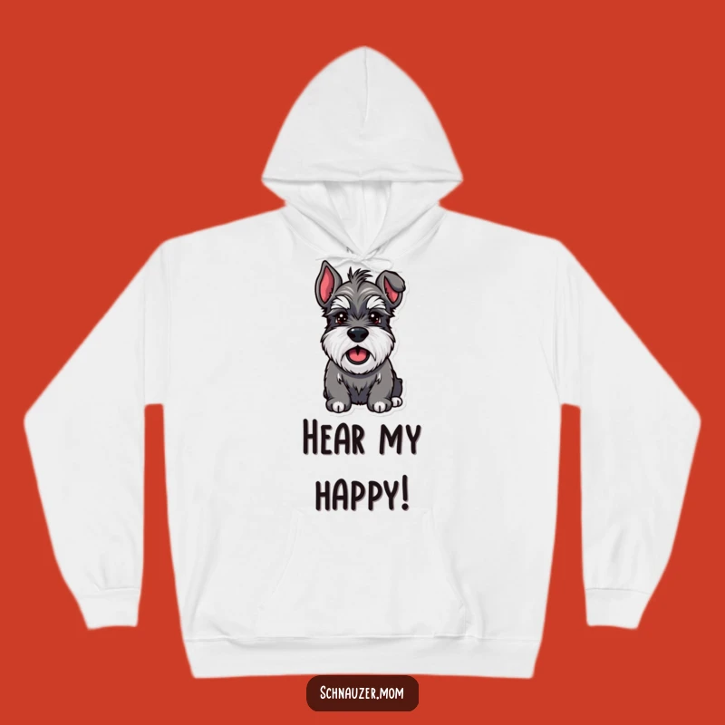 Funny Schnauzer Happy Bark Hoodie - Cozy Enthusiastic Dog Gear