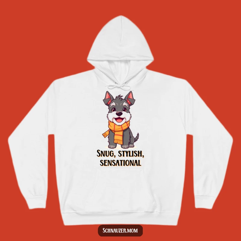 Warm Funny Schnauzer Scarf Smile Hoodie: Delighted Dog Comfort, Cozy & Cheerful Gift