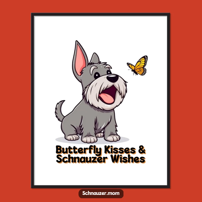 Free Printable Schnauzer Wall Art: Excited Barking Funny Dog Downloadable Decor