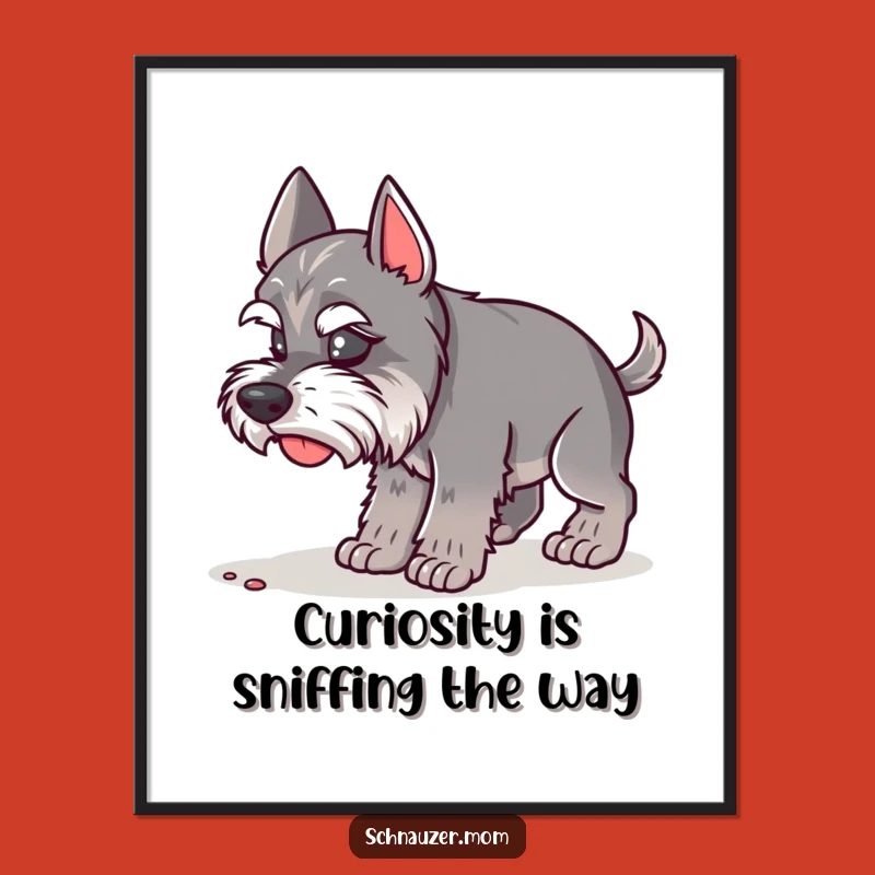 Funny Schnauzer Wall Art Free Printable: Curious Dog Decor Downloadable Art
