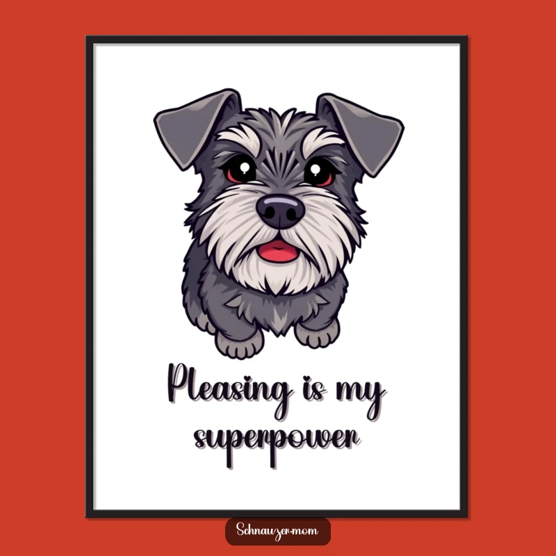 Free Printable Adoring Schnauzer Wall Art - Eager to Please Downloadable Decor