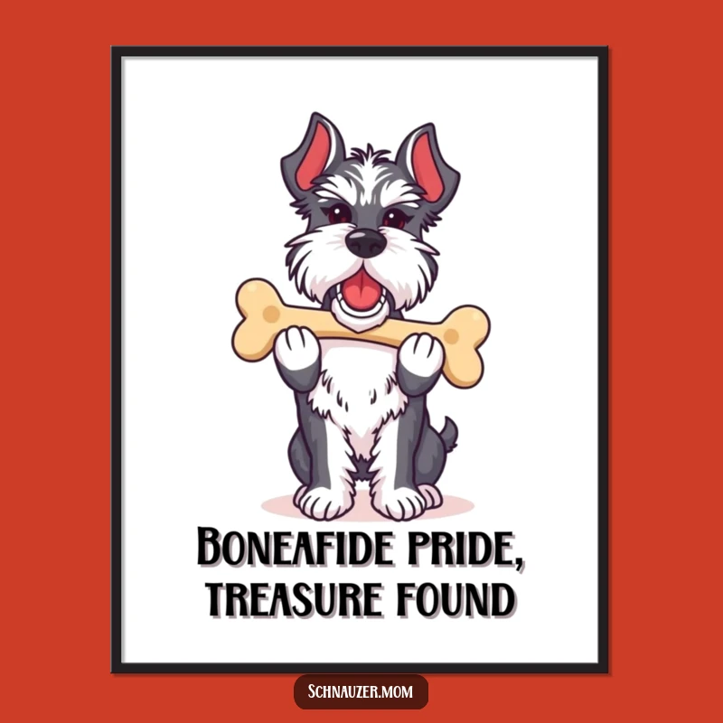 Free Printable Schnauzer Wall Art: Funny Bone Dog Downloadable Art Print
