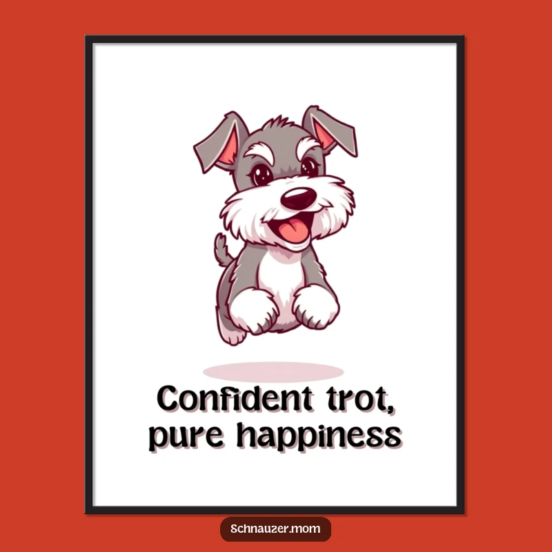 Free Printable Schnauzer Wall Art: Funny Trotting Dog Downloadable Art Print