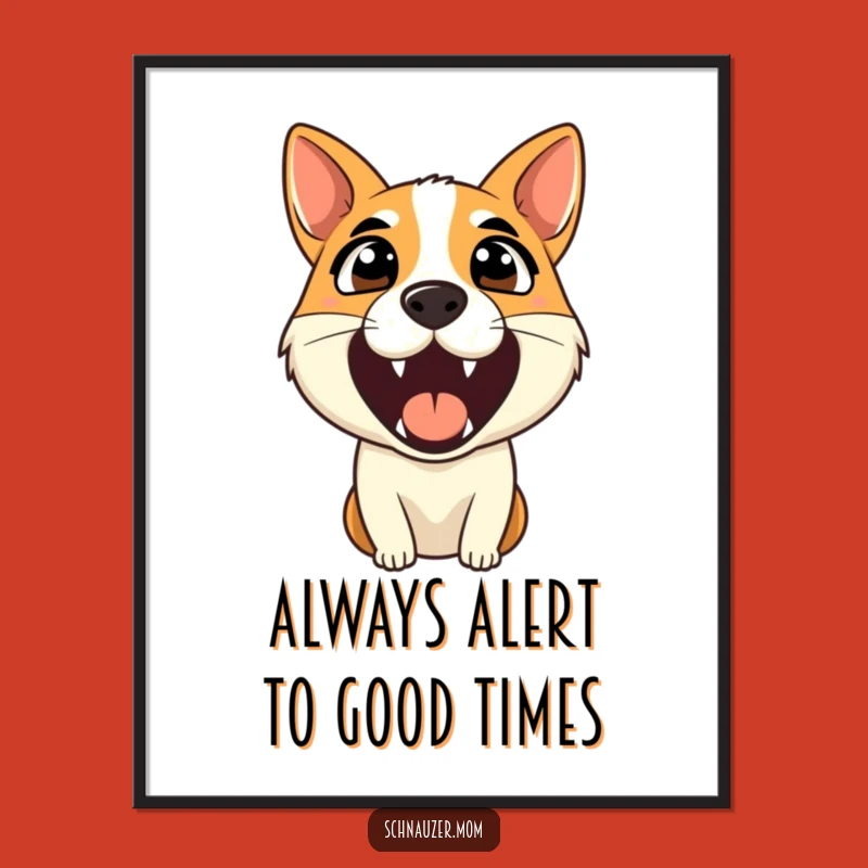 Free Printable Wall Art: Alert Dog Bark, Humorous Downloadable Dog Art for Lively Spaces