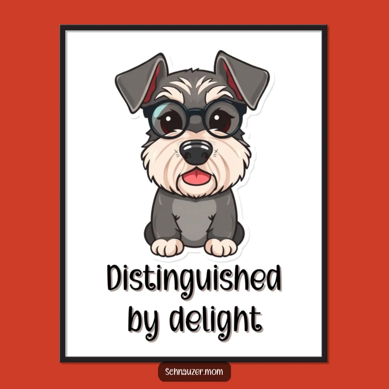 Free Printable Wall Art: Dapper Schnauzer Monocle - Humorous Dog Art Download