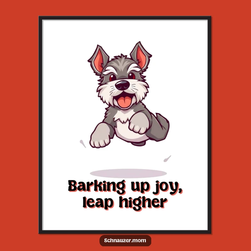 Free Printable Wall Art: Energetic Kawaii Schnauzer Leap Downloadable Art