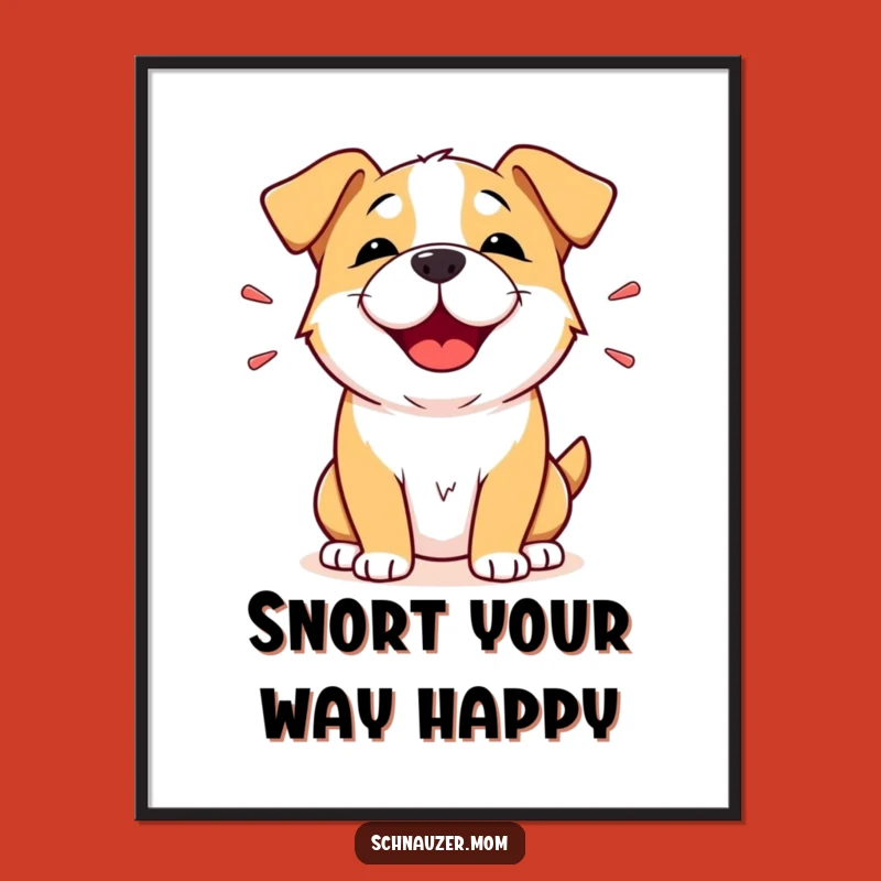Free Printable Wall Art: Snorting Dog Brings Infectious Laughter to Your Walls