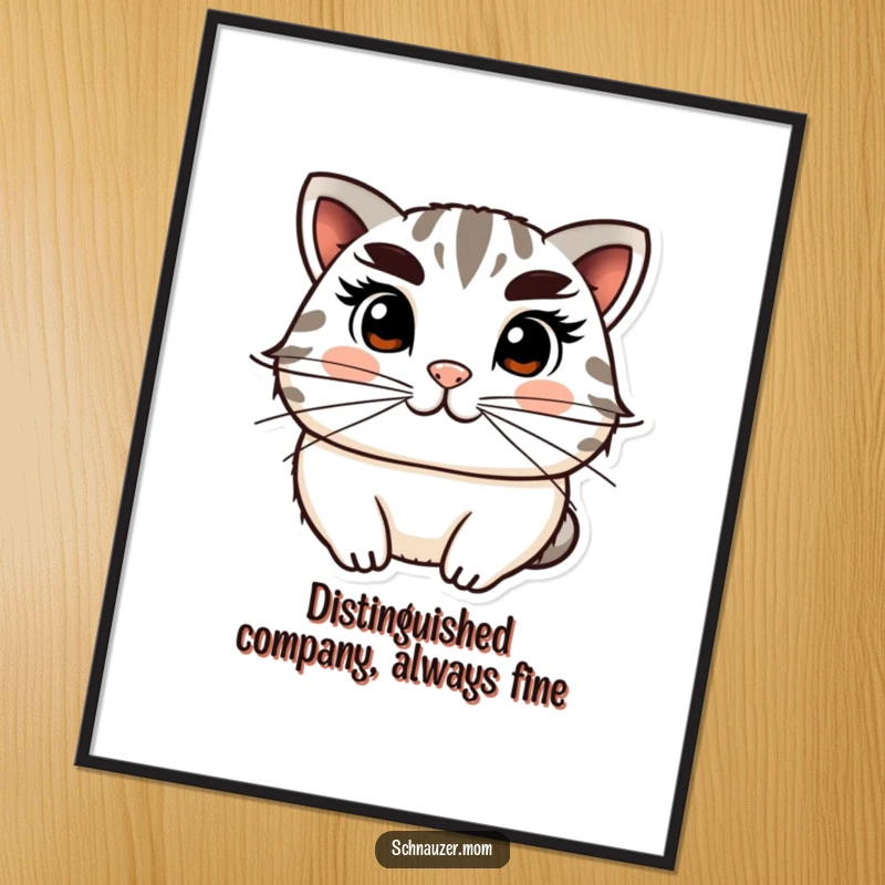 Funny Free Printable Wall Art: A distinguished character with bushy eyebrows and whiskers looking thoughtfully sophisticated.