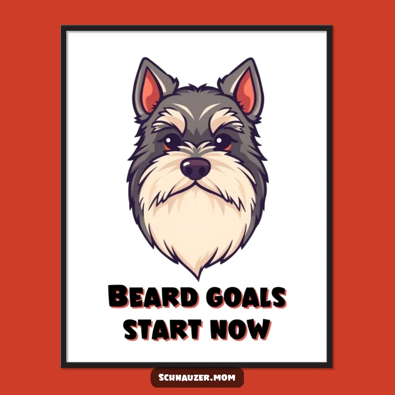 Funny Free Printable Wall Art: Schnauzer Beard Style - Downloadable Dog Art