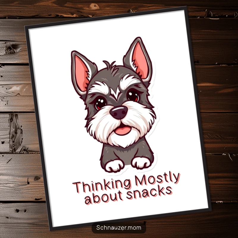 Funny Free Printable Schnauzer Wall Art: a dog in a quizzical head tilt pose, adding a touch of humor and charm.