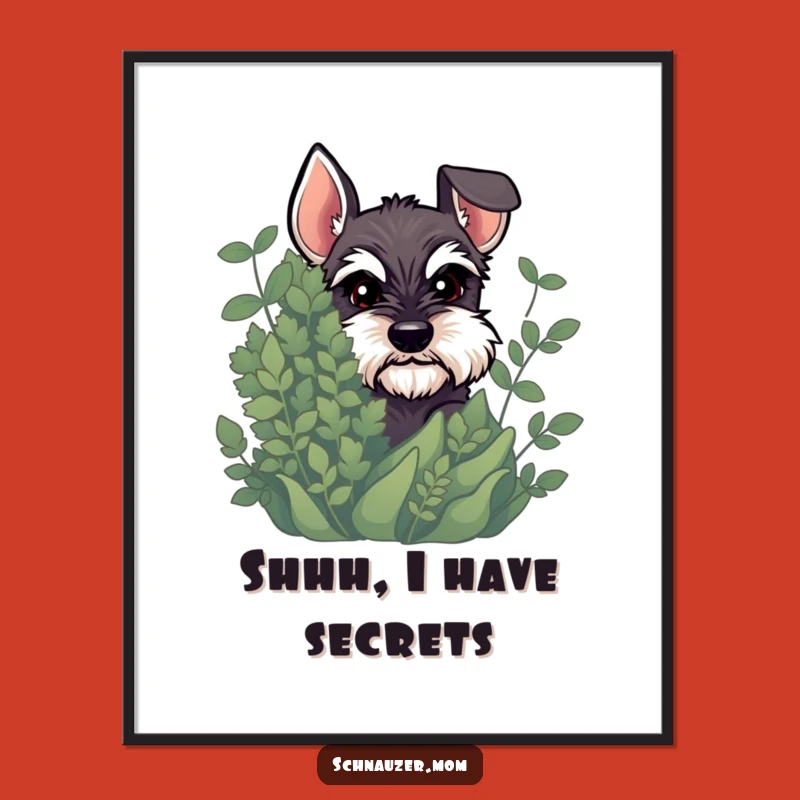 Free Printable Wall Art: Mischievous Schnauzer Dog, Playful Downloadable Art for Quirky Homes