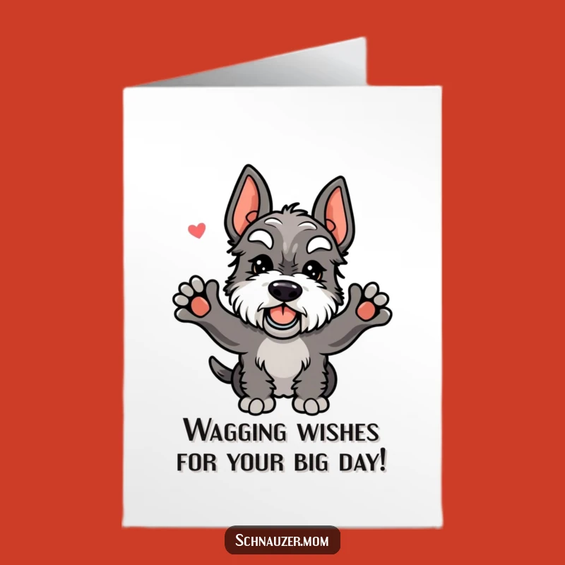 Free Printable Kawaii Schnauzer Birthday Card: Funny Dog Gift for Wagging Wishes!