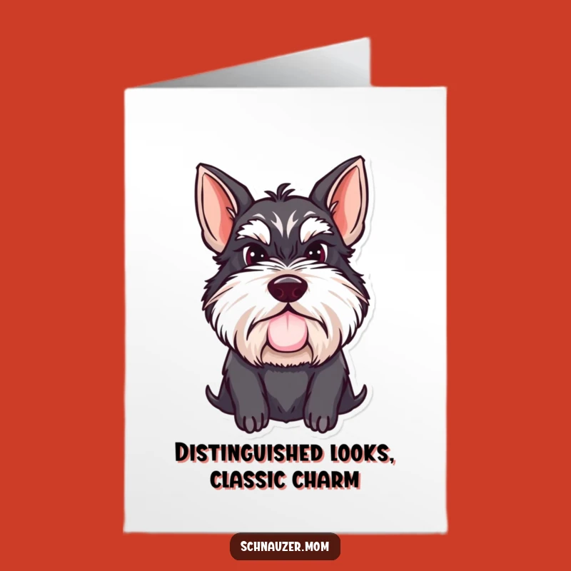 Free Printable Schnauzer Birthday Card: Funny Mustached Dog Downloadable Gift