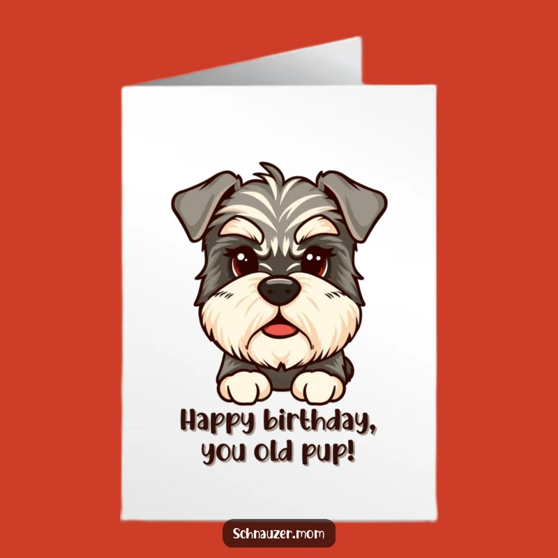 Free Printable Birthday Card: Thoughtful Schnauzer - Funny Downloadable Gift for Dog Lovers!