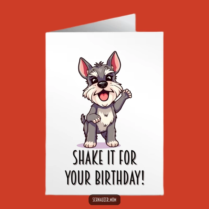 Free Printable Birthday Card: Shaking Schnauzer Lady for a Hilarious Download