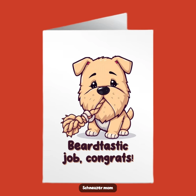 Free Printable Congrats Card: Bearded Dog Celebrates Your Victory in Style