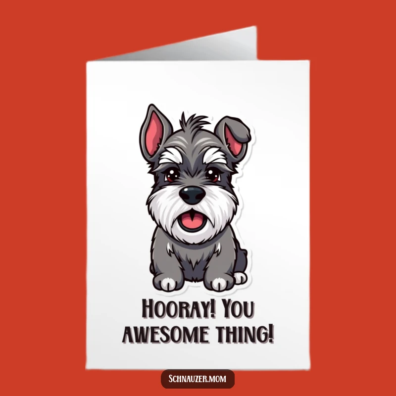 Free Printable Congrats Card: Happy Schnauzer Bark - Downloadable Celebration of Success