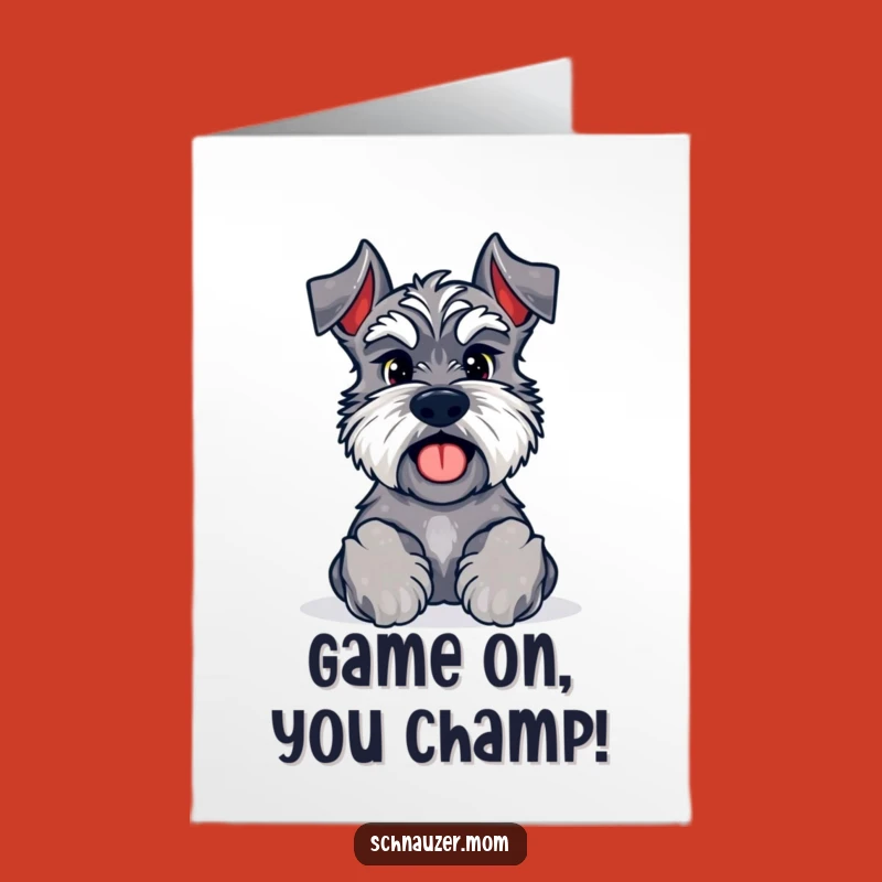 Free Printable Congrats Card: Kawaii Schnauzer's Game On Invite