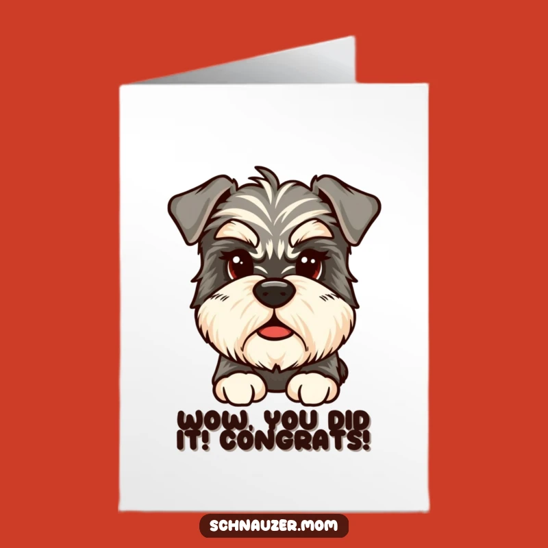 Free Printable Congrats Card: Thoughtful Schnauzer - Wise Downloadable Celebration!