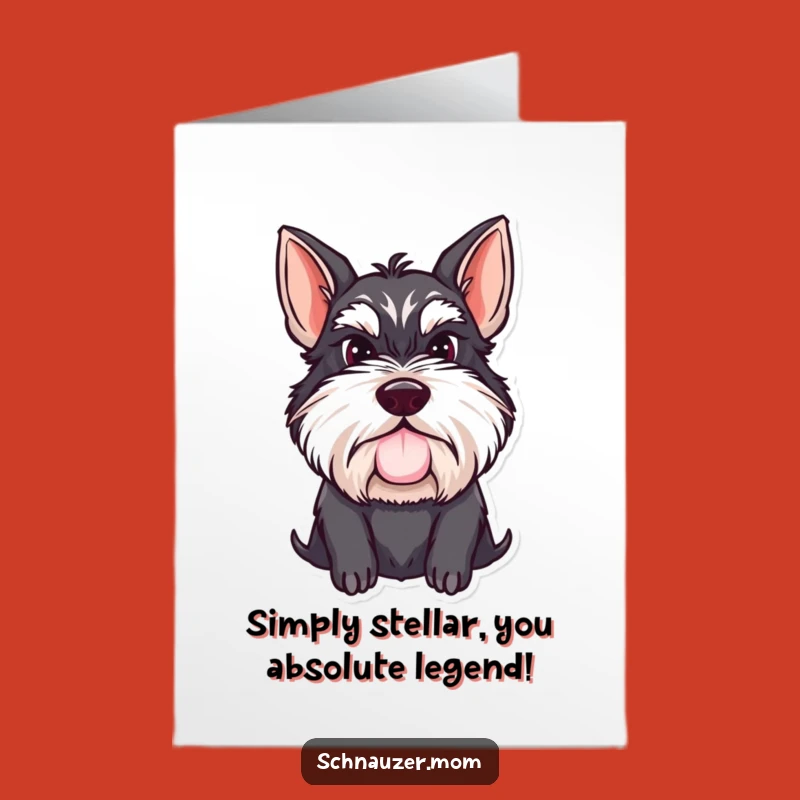 Free Printable Schnauzer Congrats Card: Funny Mustached Dog Downloadable Gift