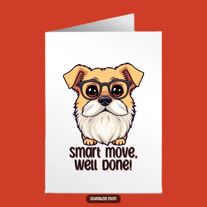 Free Printable Congrats Card: Intellectual Beardy Dog - Funny Downloadable