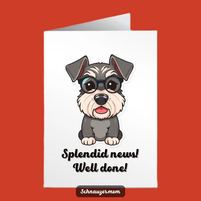 Free Printable Congrats Card: Dapper Schnauzer Monocle - Sophisticated Downloadable Celebration