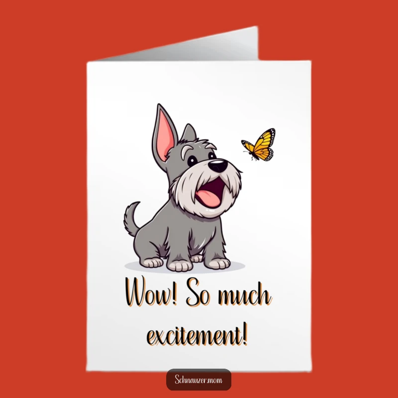 Free Printable Schnauzer Congrats Card: Happy Barking Funny Dog Downloadable Gift