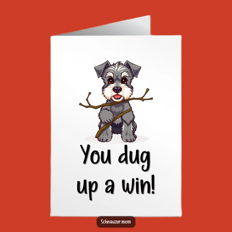 Free Printable Congrats Card: Kawaii Schnauzer's Proud Twig Achievement